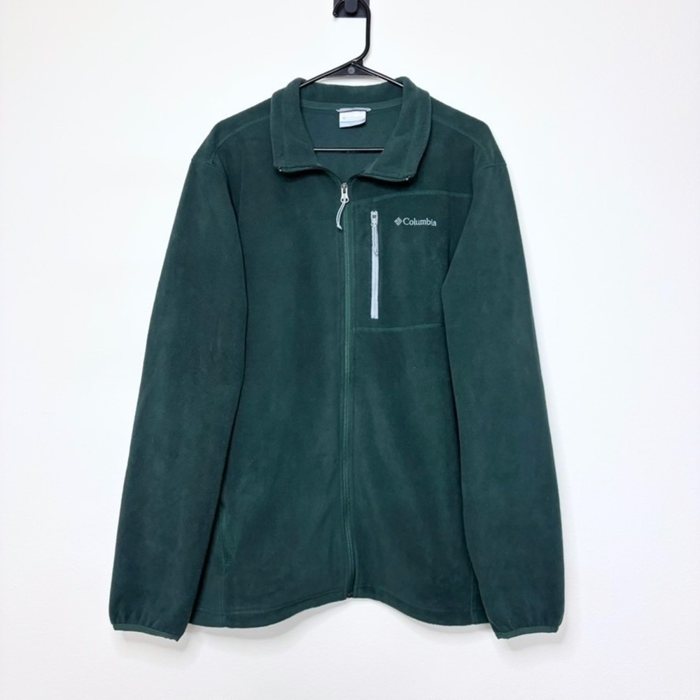 Columbia Mens XL Dark Green Full Zip Fleece Jacket XM1507 Gorpcore Outdoor